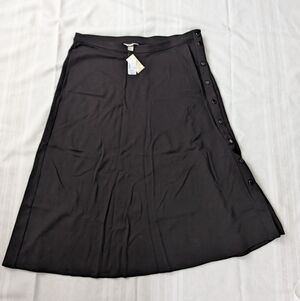 Christopher & Banks Elegant Black Button-Detail Skirt
